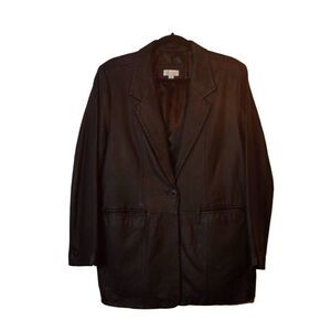 Leather Jacket from Denim & Co. Black Size XL Ladies